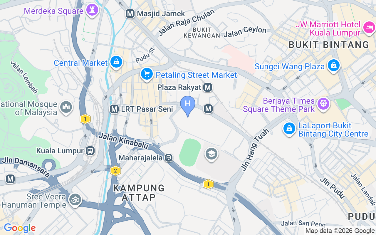 Map showing Park Hyatt Kuala Lumpur