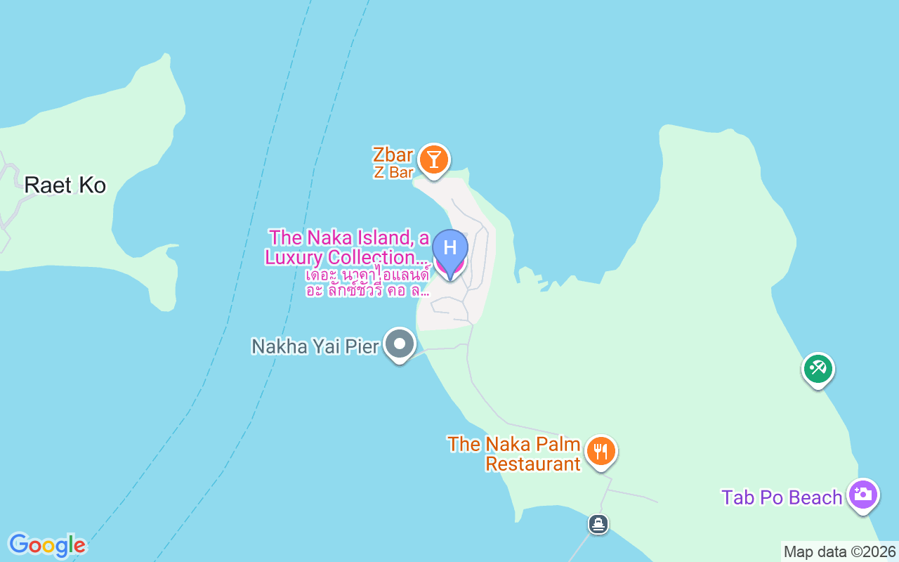 Map showing The Naka Island, a Luxury Collection Resort & Spa, Phuket