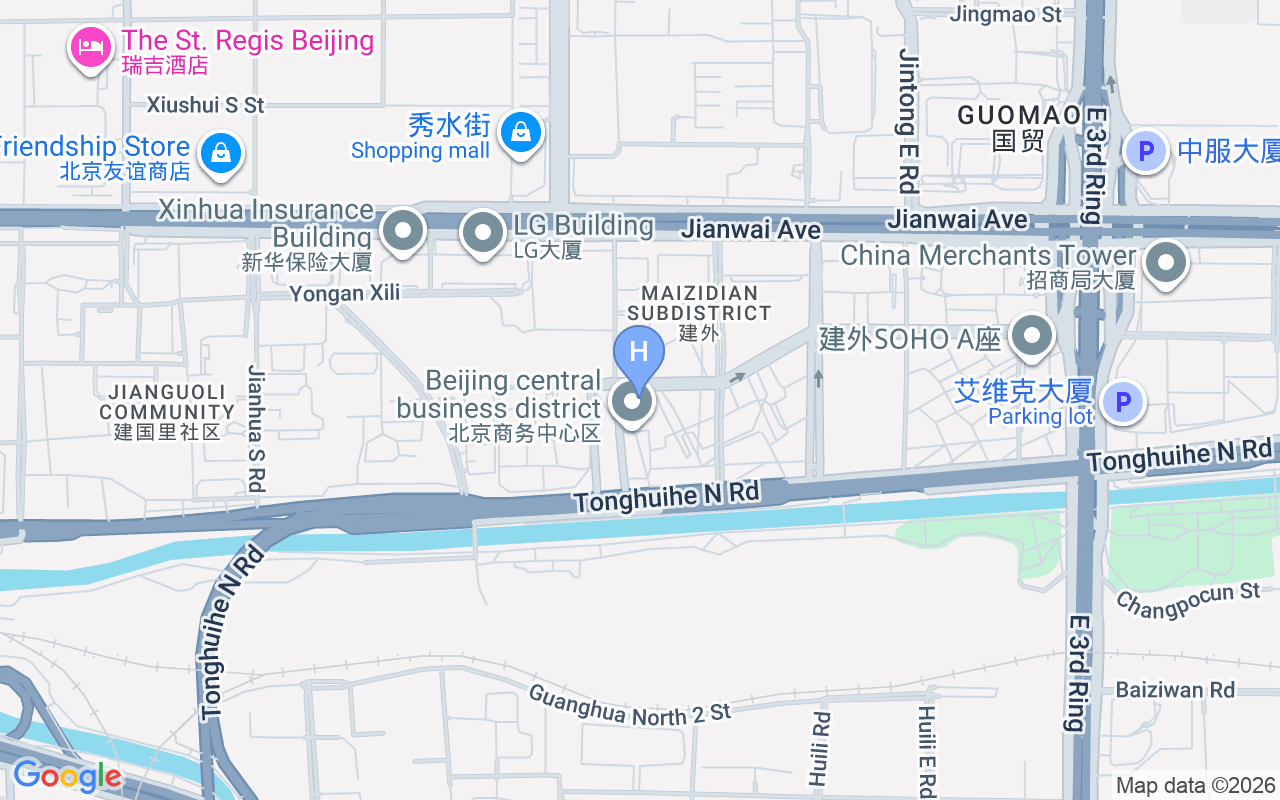 Map showing Fairmont Beijing Hotel