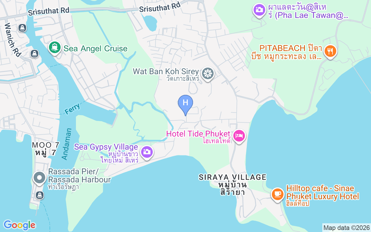 Map showing Green Gen Hotel, Mueang Phuket