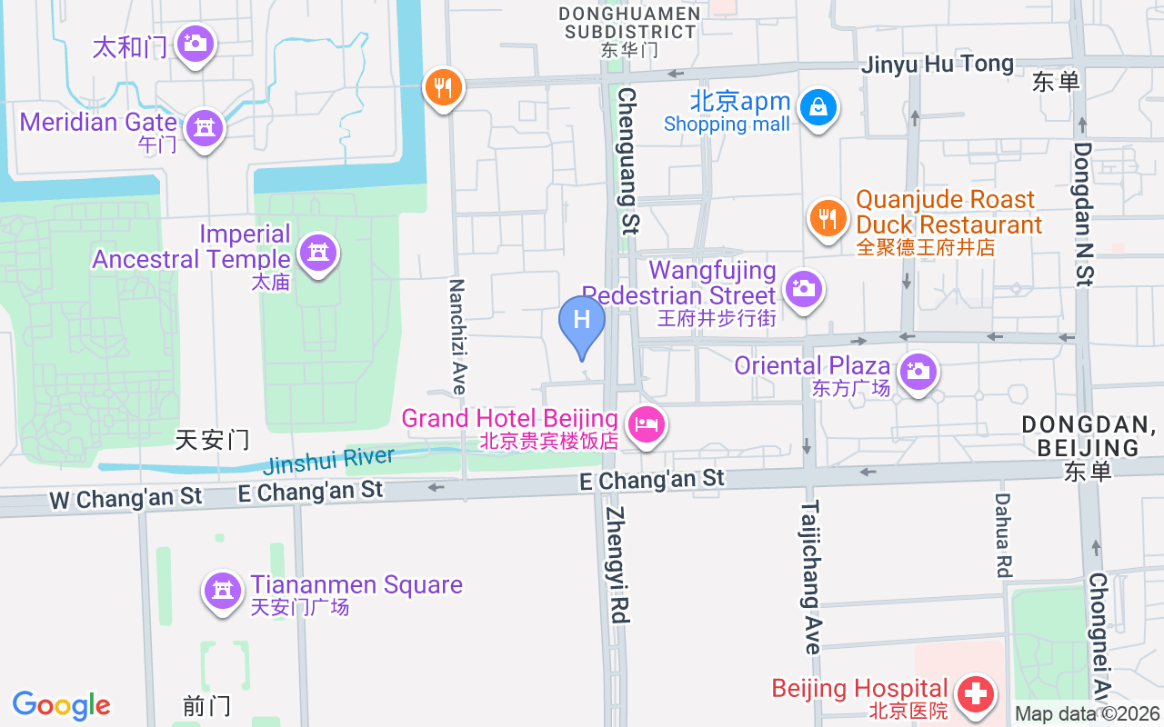 Map showing Days Inn Forbidden City Beijing