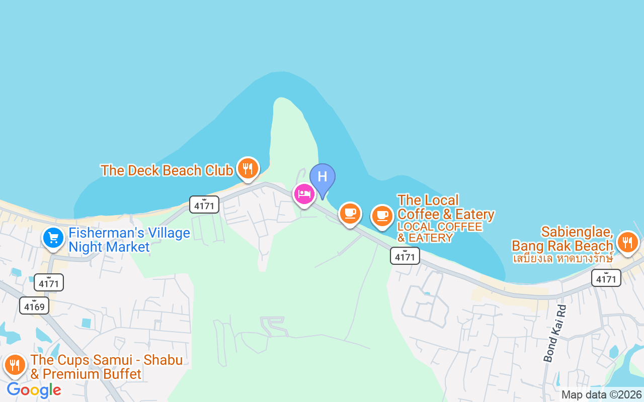 Map showing Secret Tides - Luxury Beachfront Villas