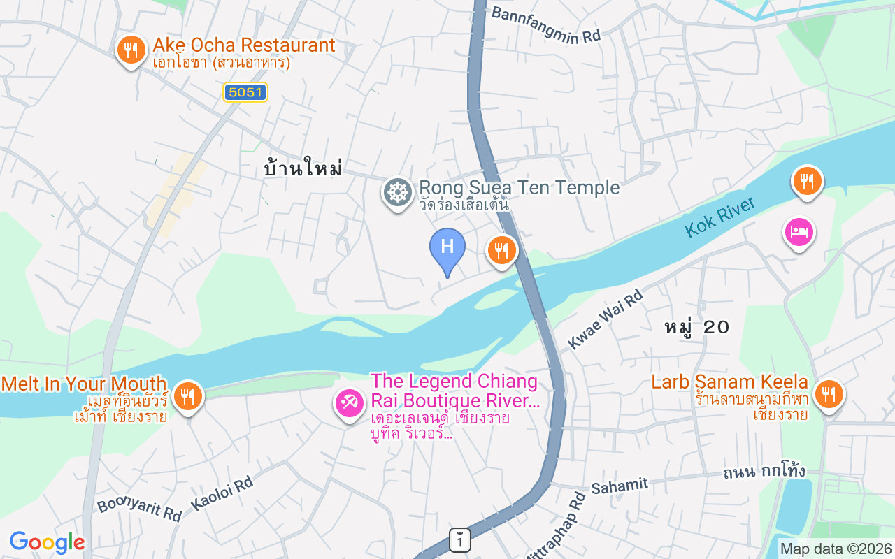 Map showing Riva Vista Riverfront Chiang Rai