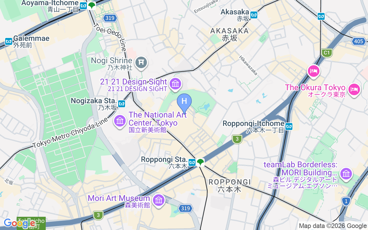 Map showing The Ritz-Carlton, Tokyo