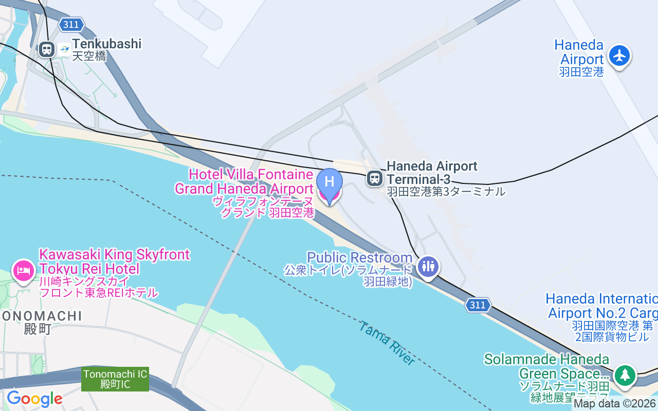 Map showing Hotel Villa Fontaine Grand Haneda Airport