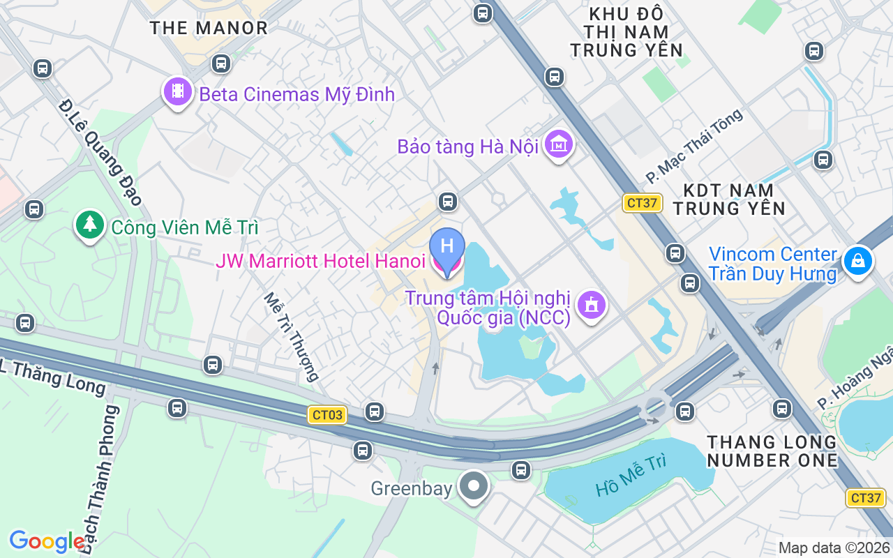 Map showing JW Marriott Hotel Hanoi