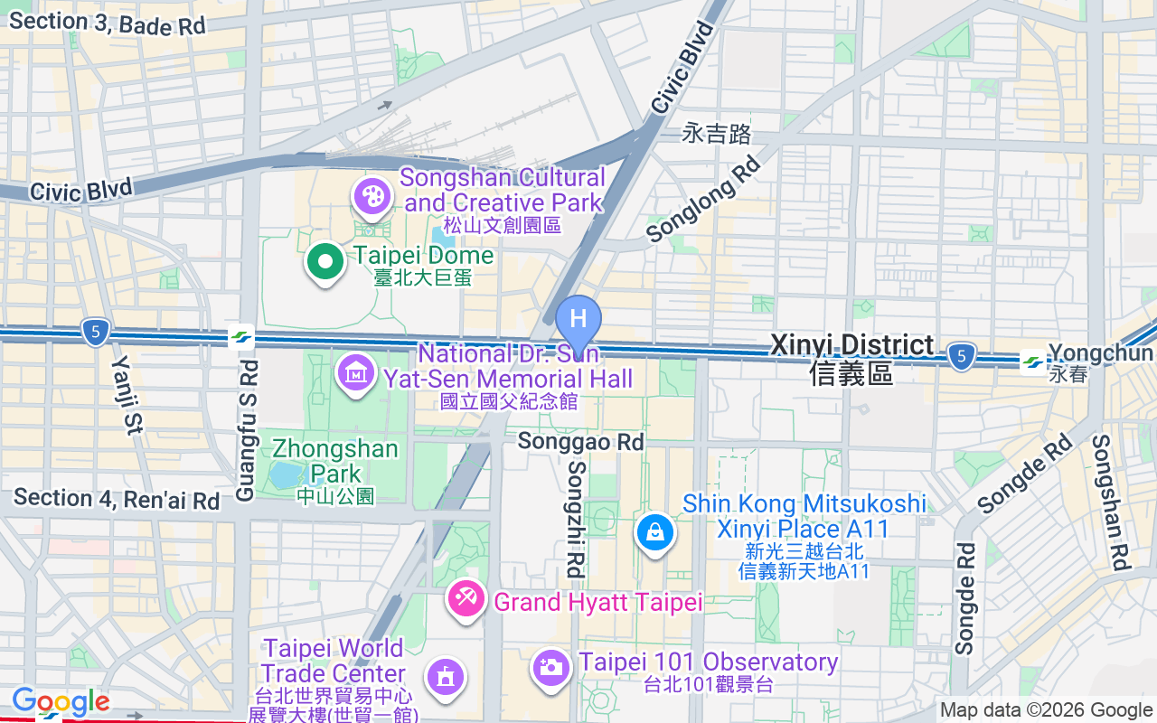 Map showing W Taipei