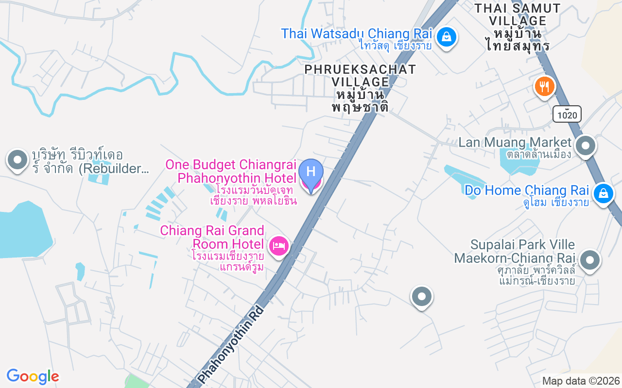 Map showing One Budget Chiangrai Phahonyothin Hotel