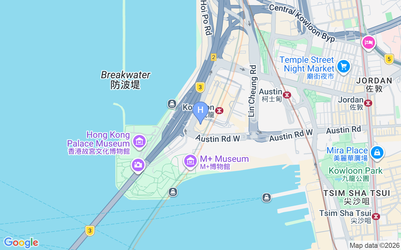 Map showing The Ritz-Carlton, Hong Kong