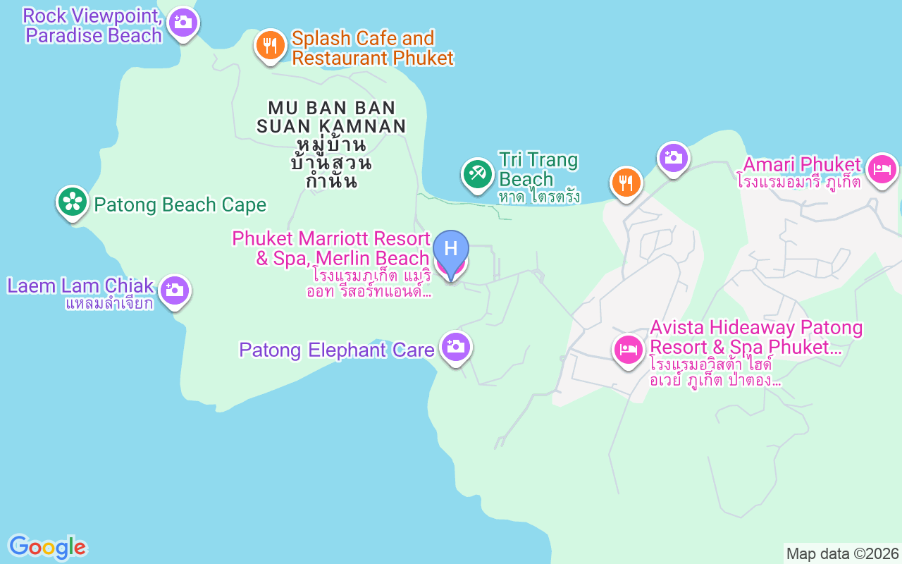 Map showing Phuket Marriott Resort & Spa, Merlin Beach