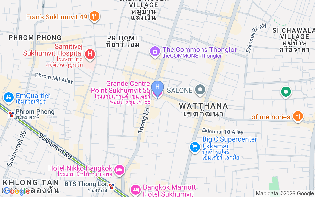 Map showing Grande Centre Point Sukhumvit 55