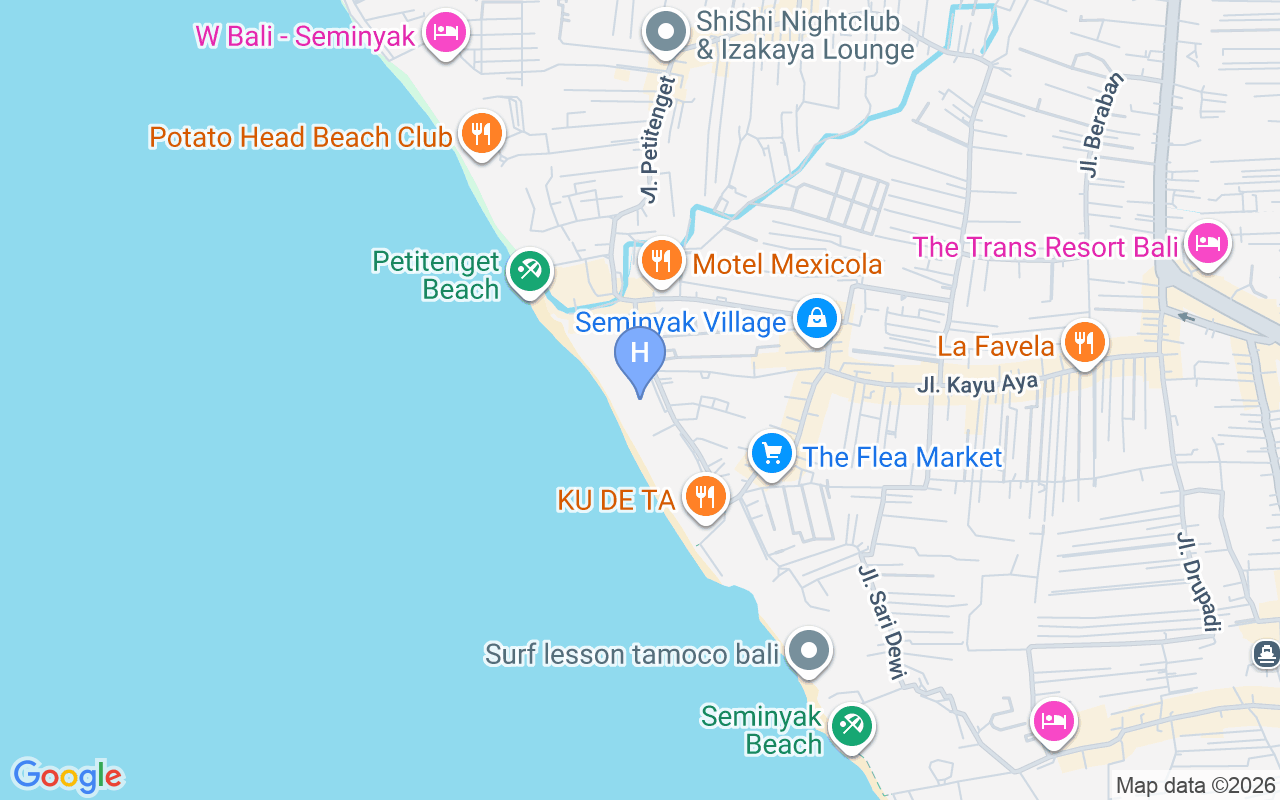 Map showing The Legian Seminyak, Bali