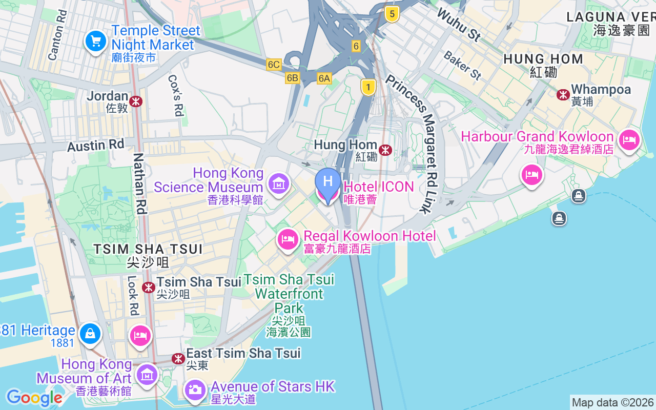 Map showing Hotel ICON