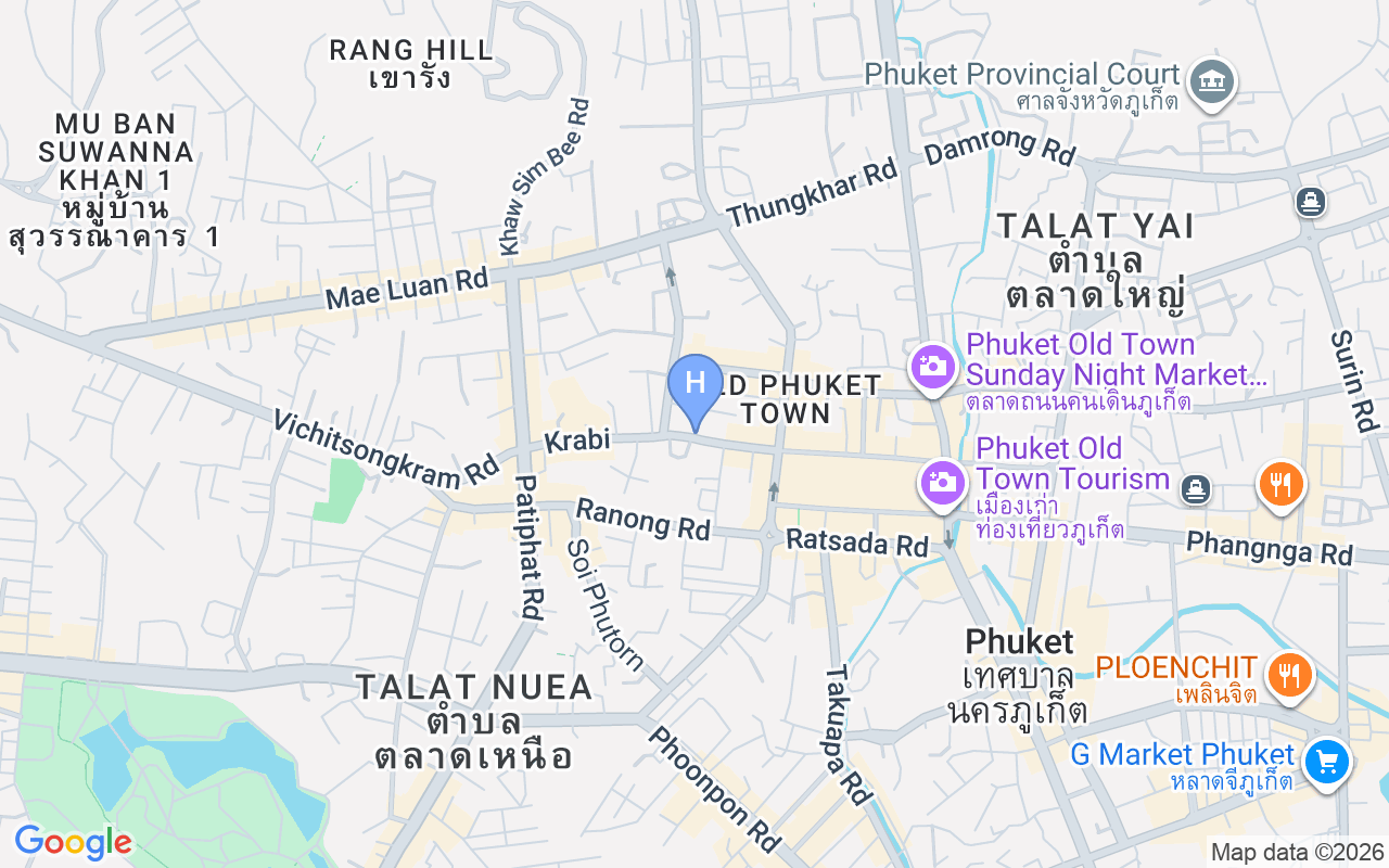 Map showing Isara Boutique Hotel Phuket Old Town