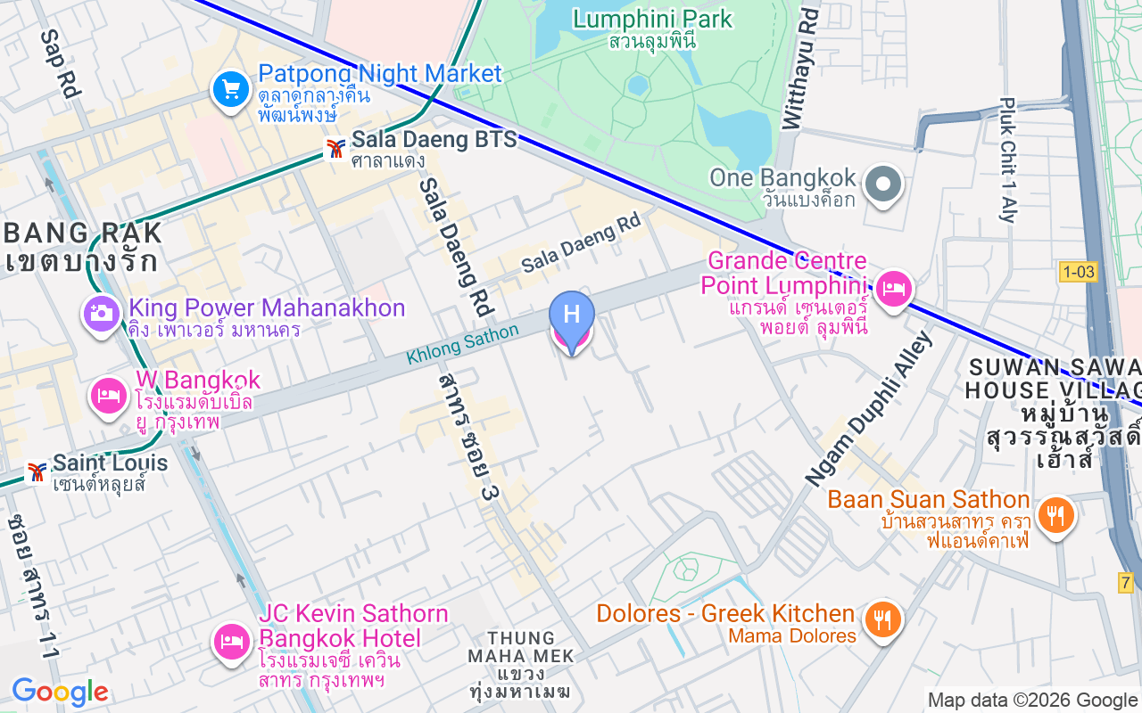 Map showing Banyan Tree Bangkok
