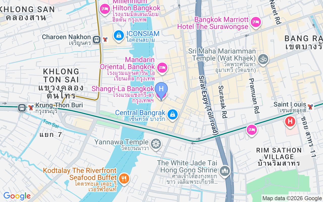 Map showing Shangri-La Bangkok