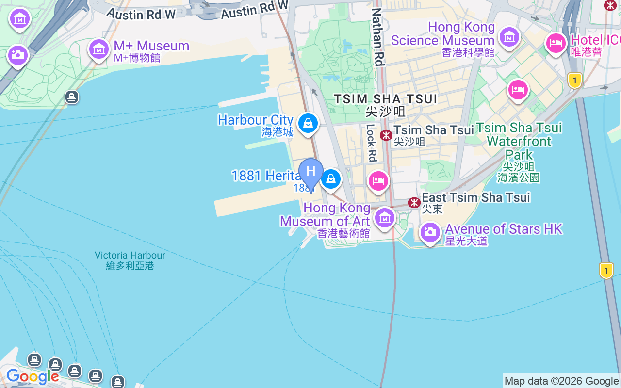 Map showing Marco Polo Hongkong Hotel