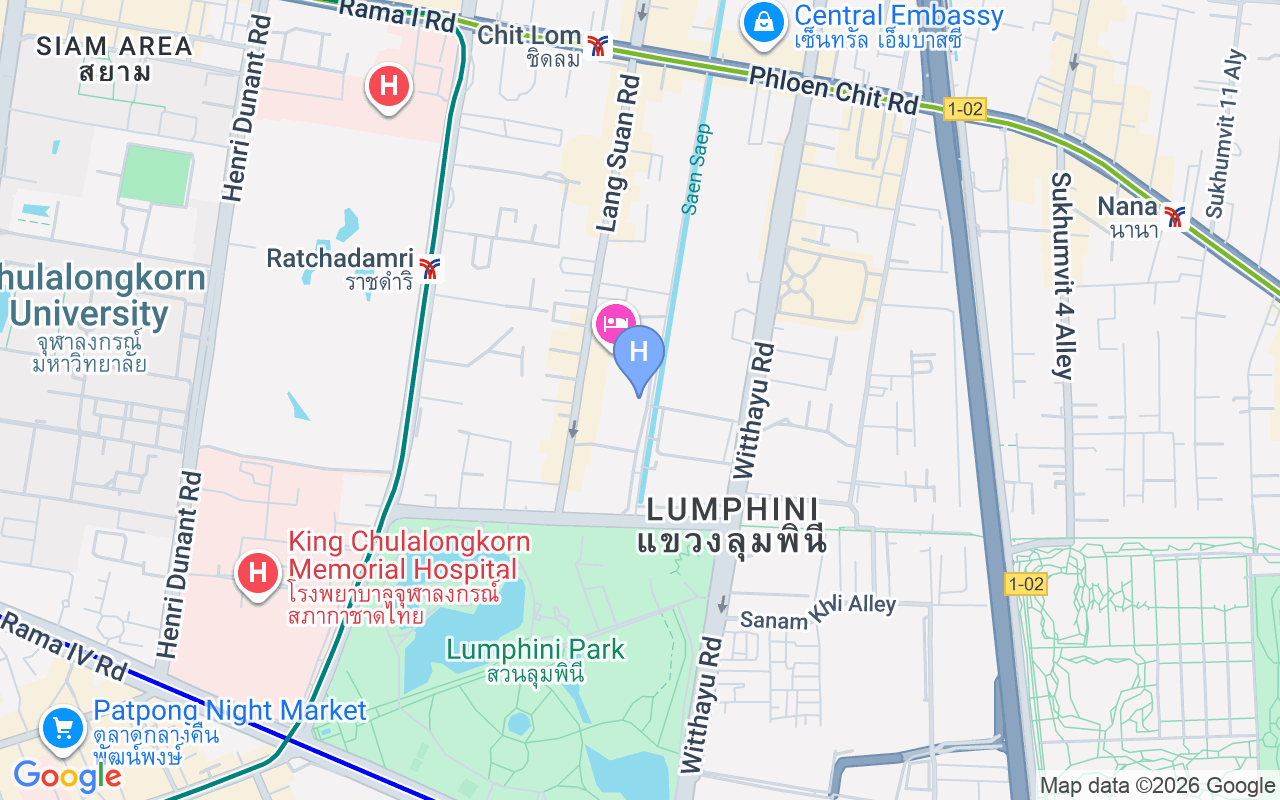 Map showing Sindhorn Kempinski Hotel Bangkok