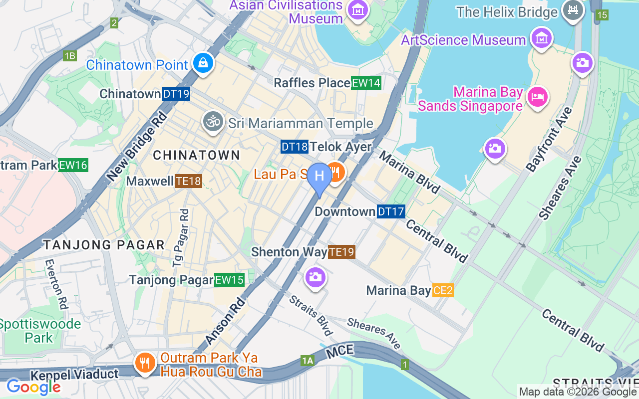 Map showing QT Singapore