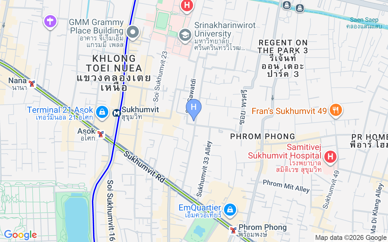 Map showing Public House Bangkok, a Member of Design Hotels