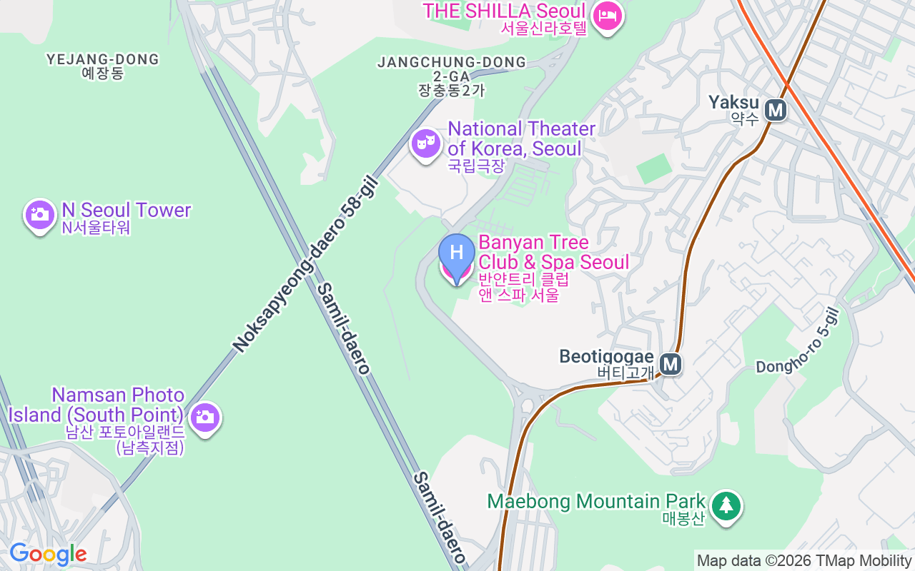 Map showing Banyan Tree Club & Spa Seoul