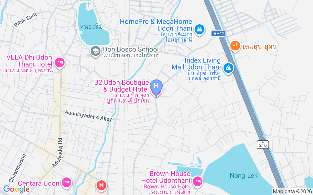 Map showing B2 Udon Boutique & Budget Hotel